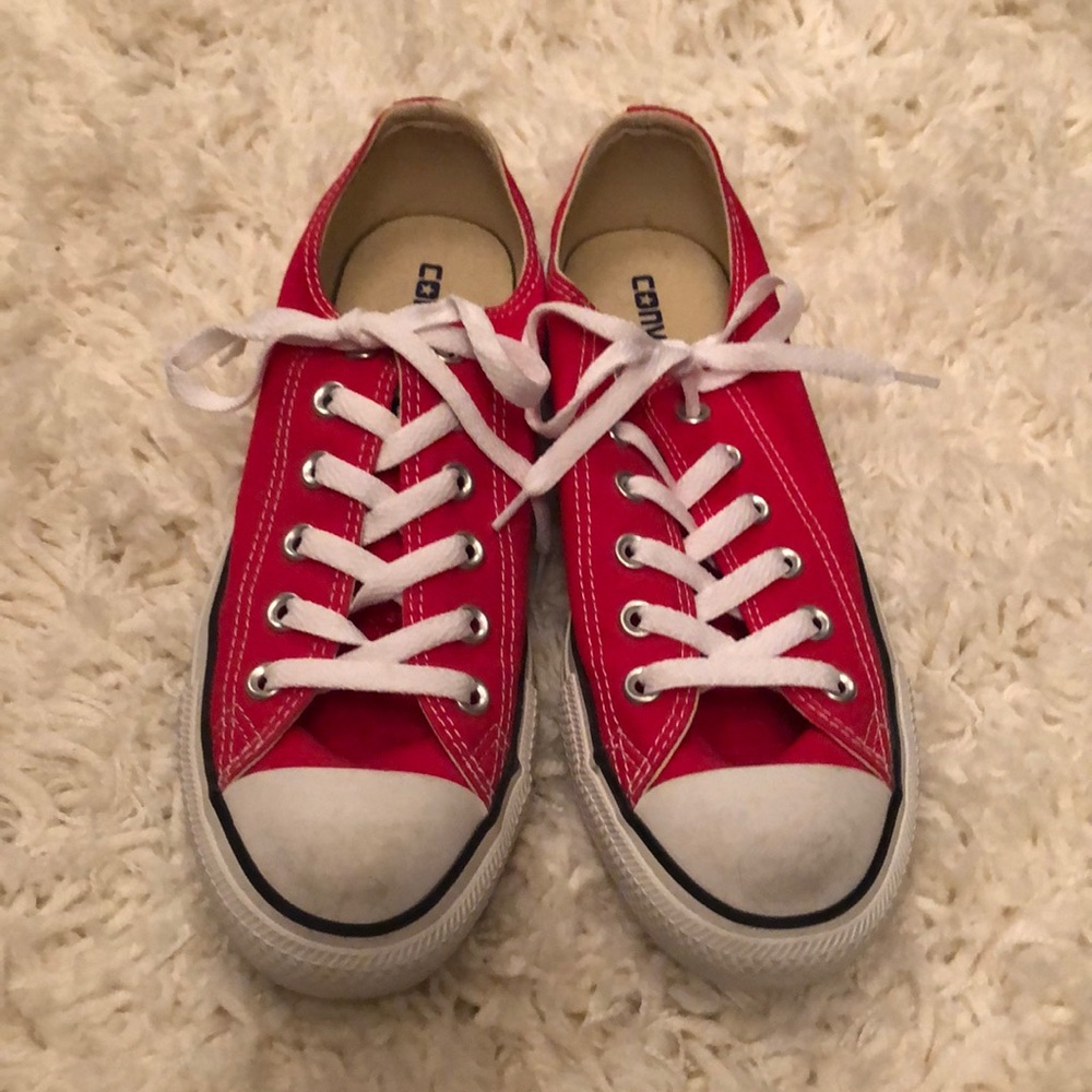 Worn Once Red Converse 7/fits 9